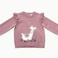 Llama Ruffle Baby Sweater