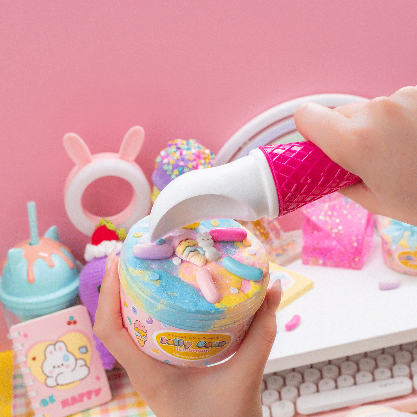 Jelly Bean Ice Cream Cloud Signature Dome™ Slime