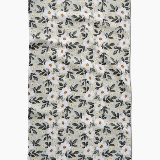 Painted Spring Flowers Tea Towel