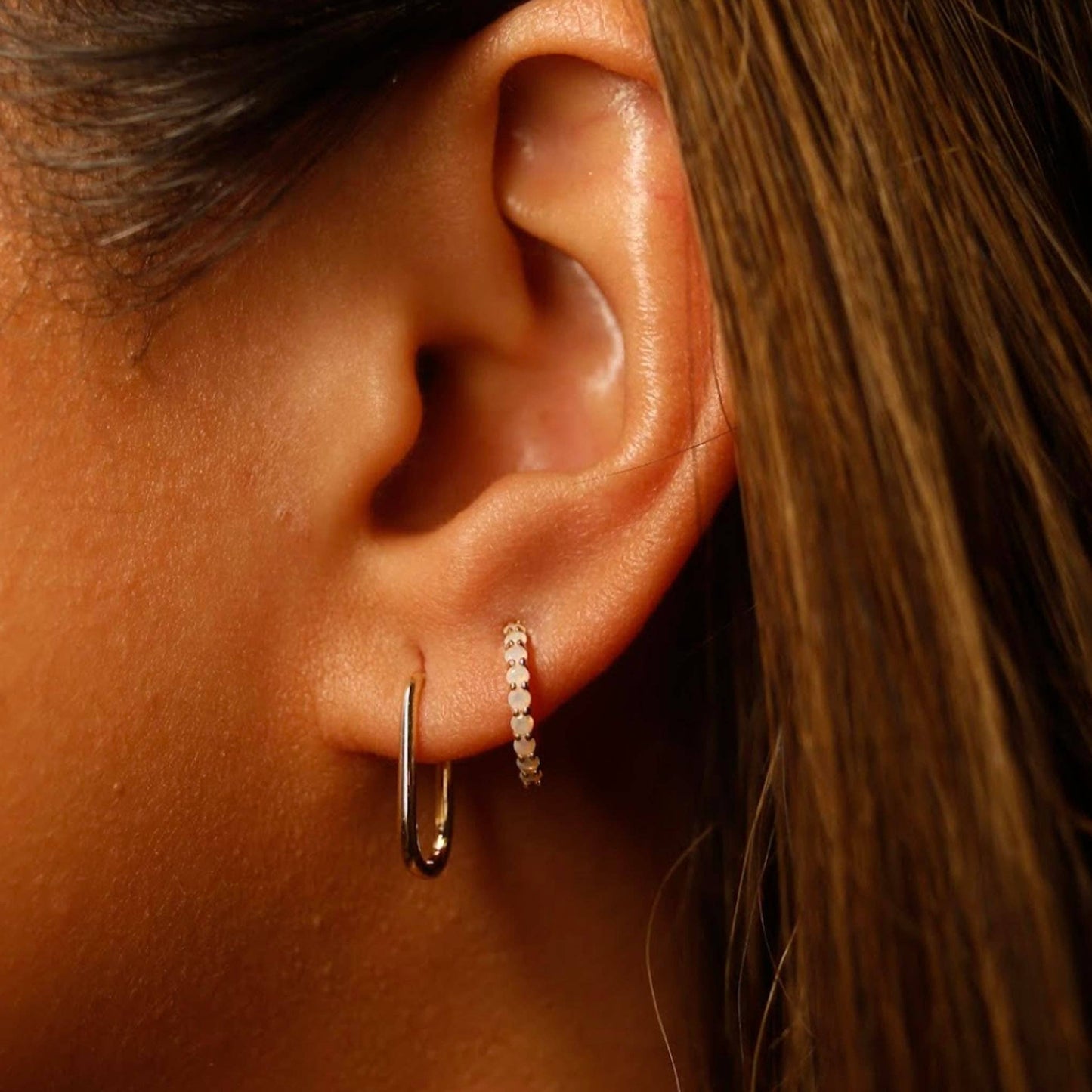 Opal Mini 14kt Gold Huggies