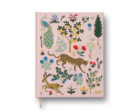 Pink Menagerie Embroidered Sketchbook