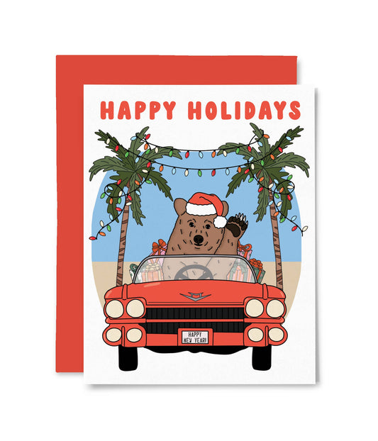 Santa Bear Driving Card