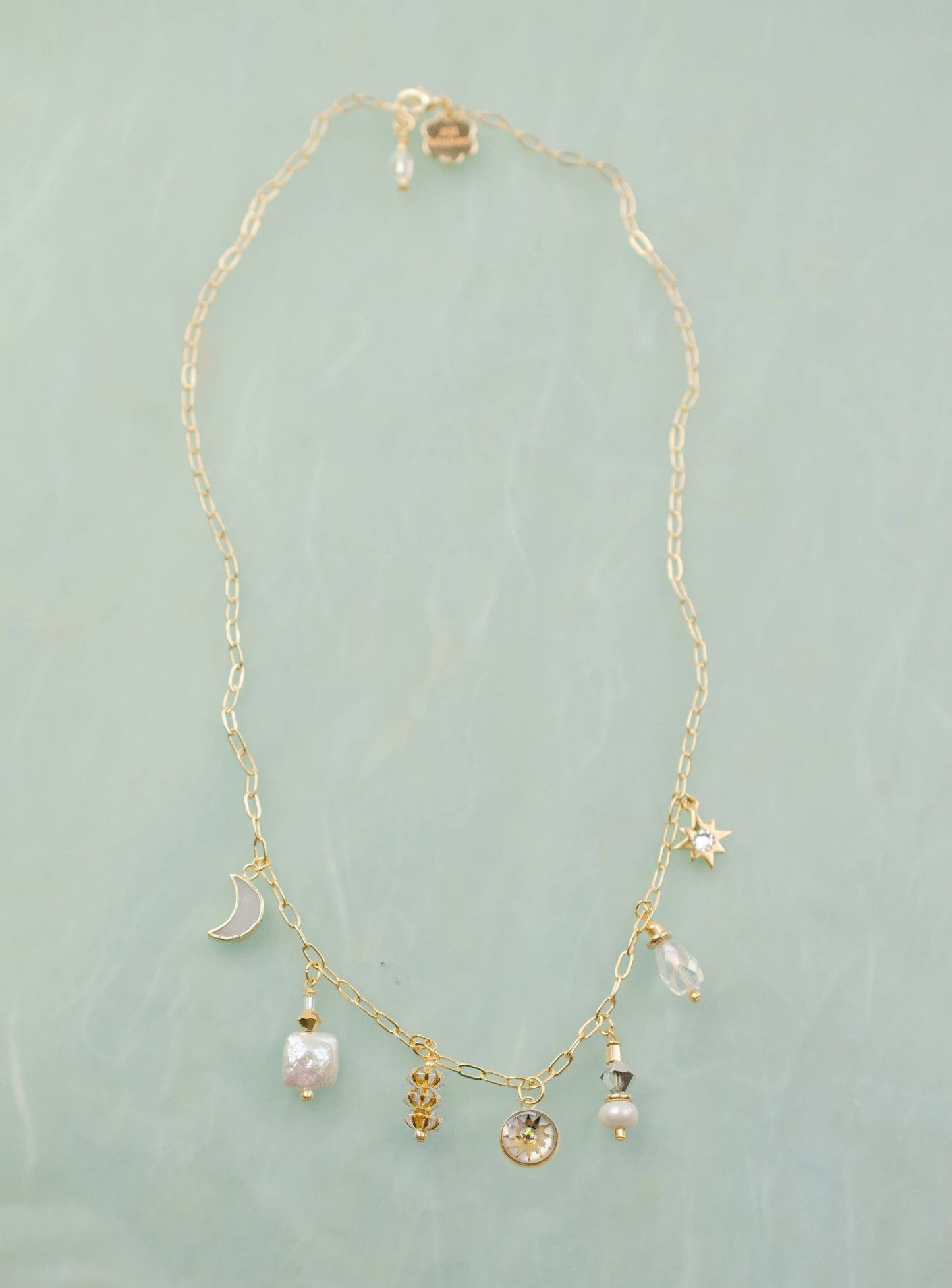 Apollo Pearl Charm Necklace