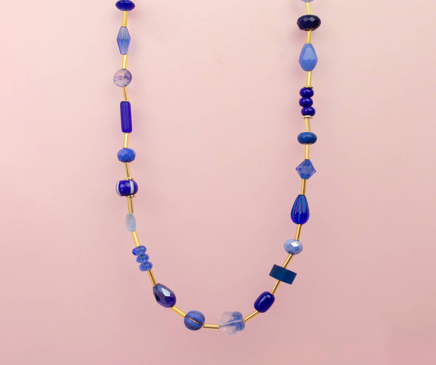 Blue Gemstone Beaded Necklace