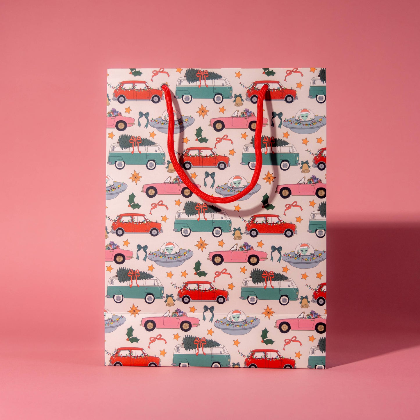 Holiday Car Print Gift Bag