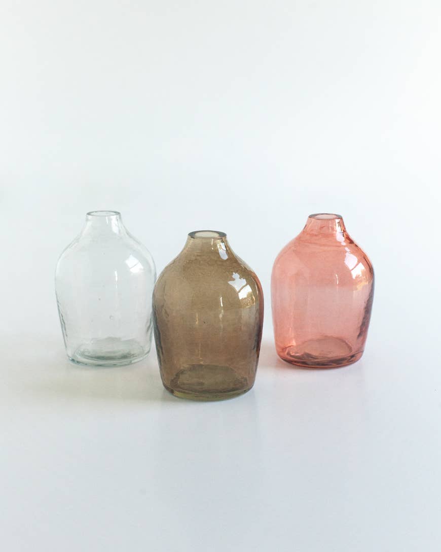 Haley Handblown Hammered Glass Bud Vase