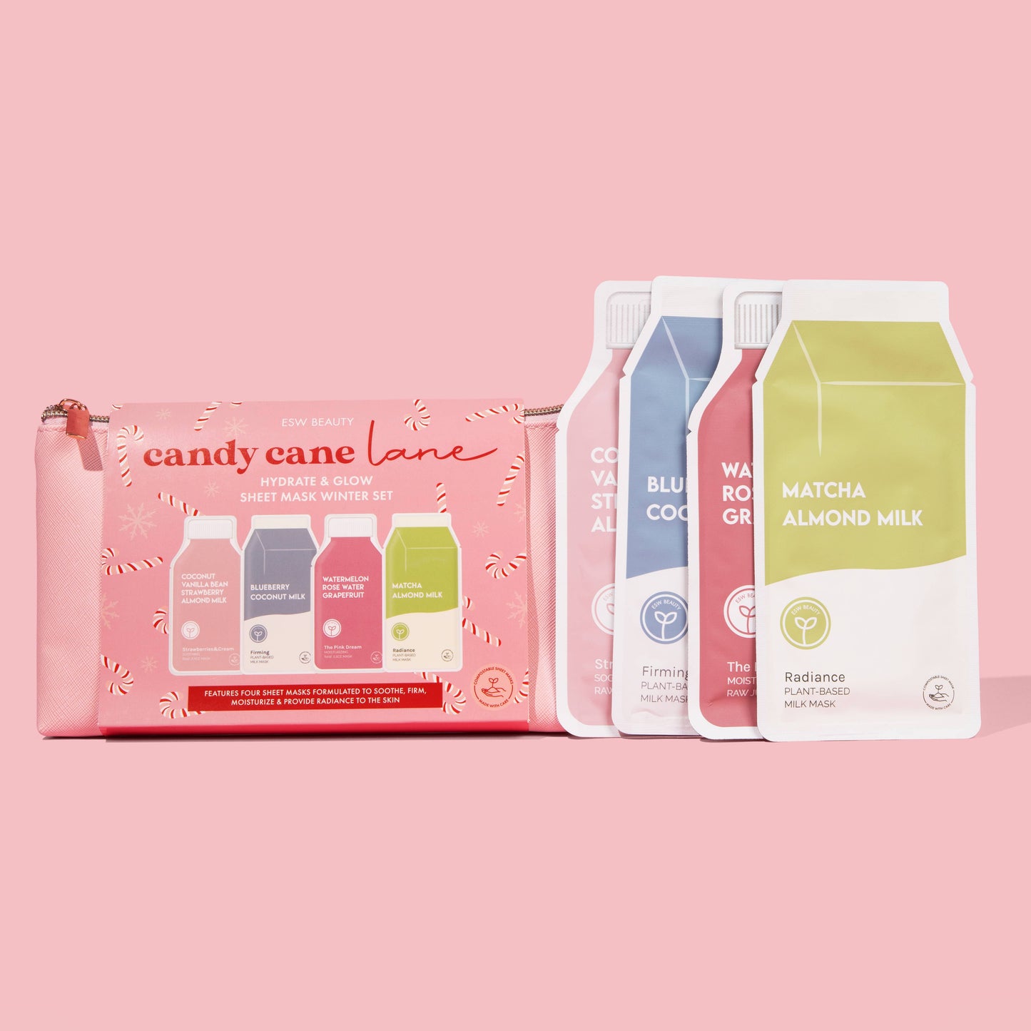 Candy Cane Lane Glowing Radiant Skin Sheet Mask Set