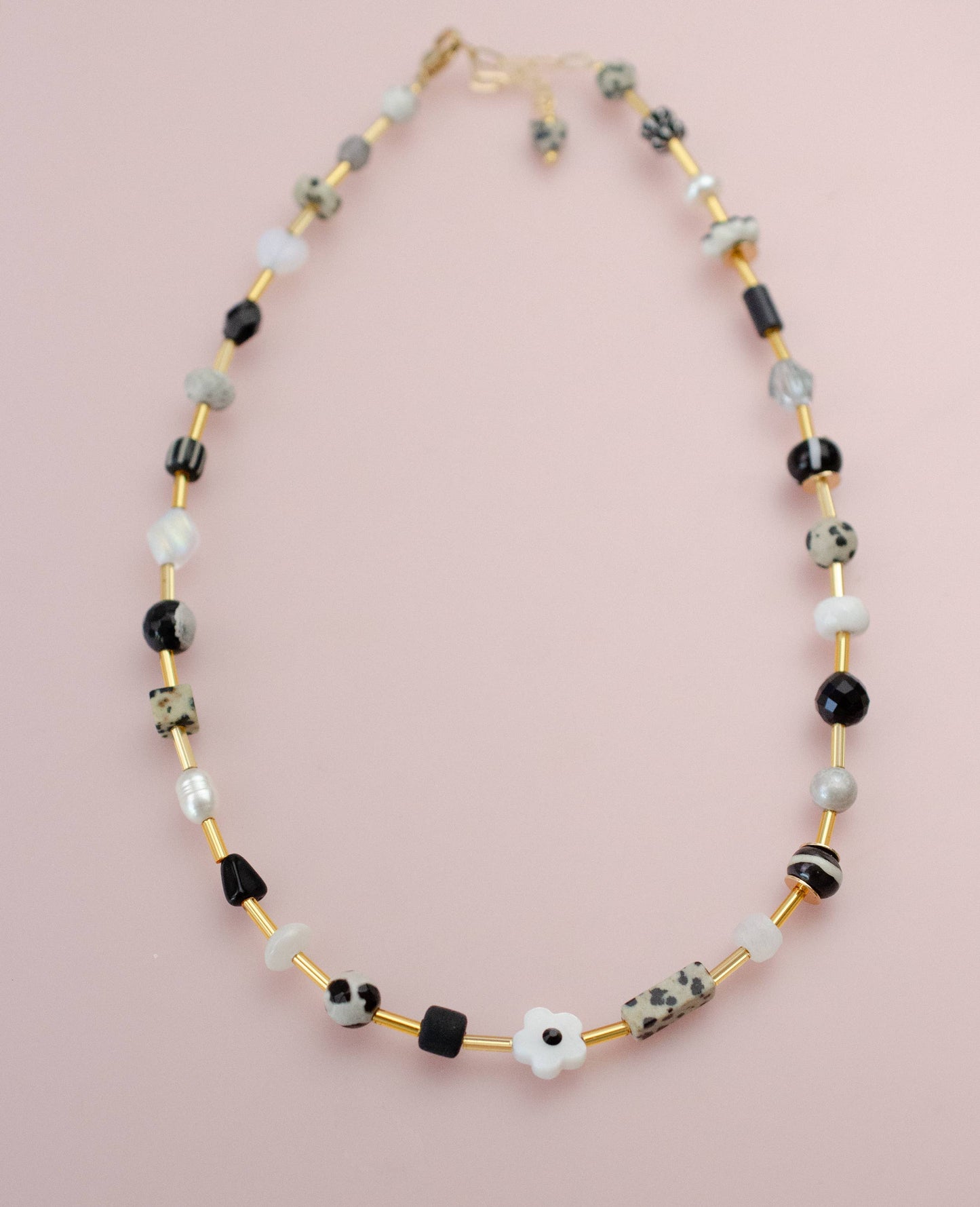 Black and White Beaded Necklace