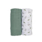 Bunnies & Ferns Lulujo Cotton Swaddles
