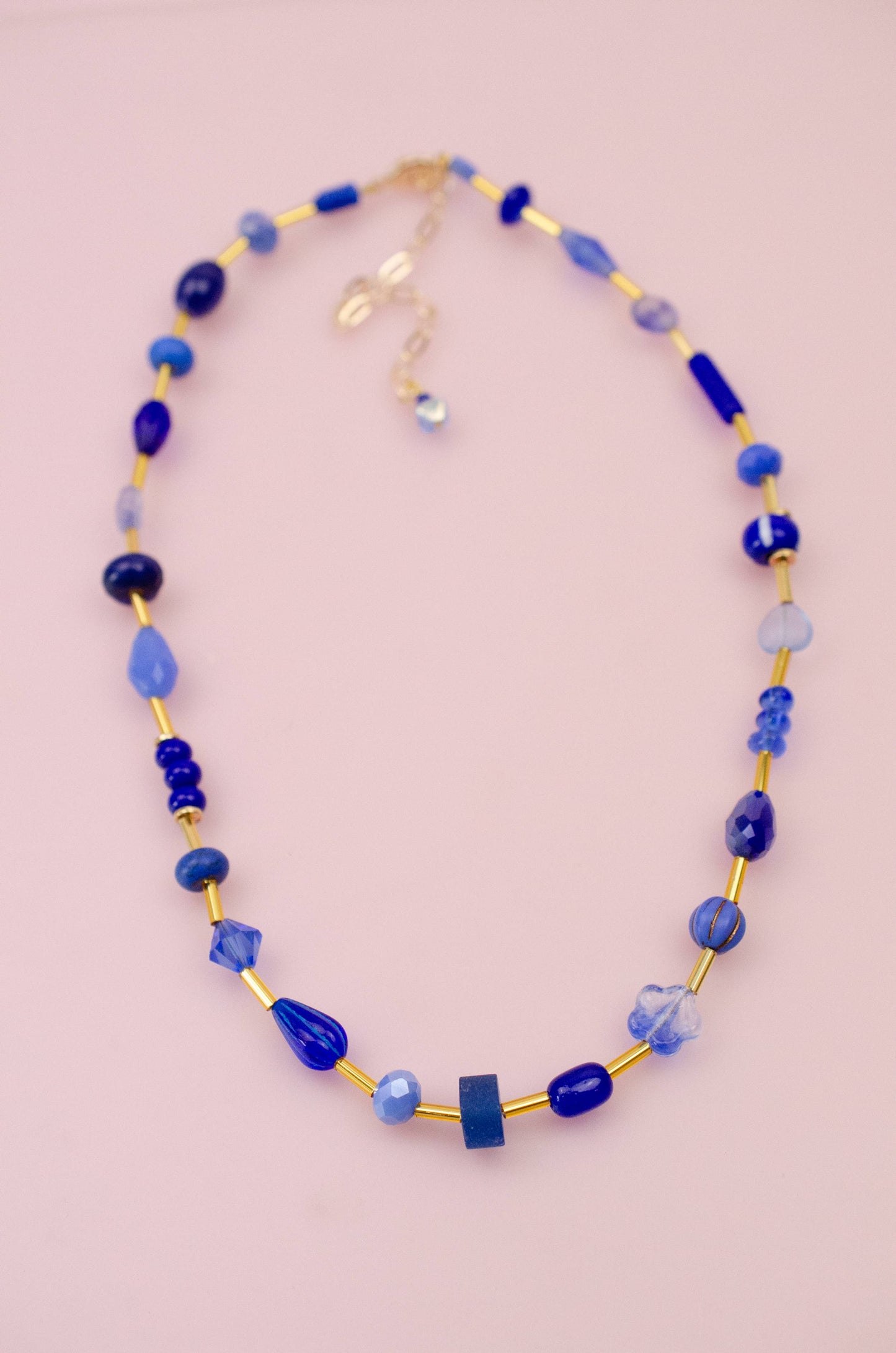 Blue Gemstone Beaded Necklace