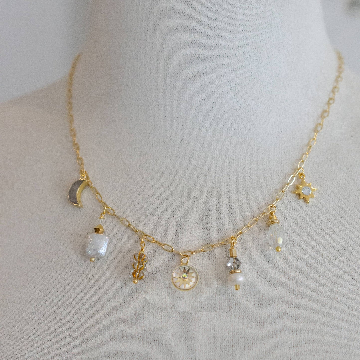 Apollo Pearl Charm Necklace