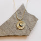 Crescent Moon Coin Gold Necklace