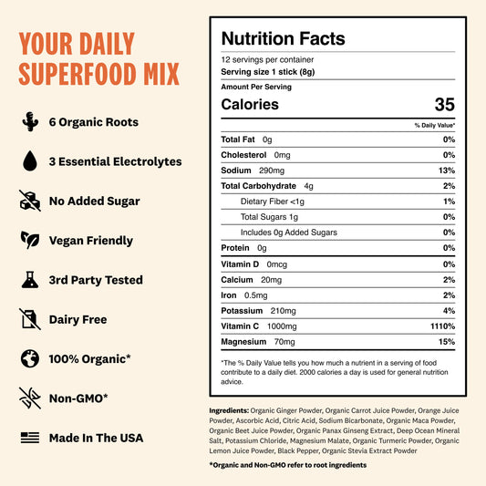 Orange Lemon Immunity & Hydration Superfood Mix
