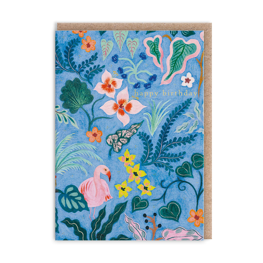 Tropical Flamingo Mini Greeting Card