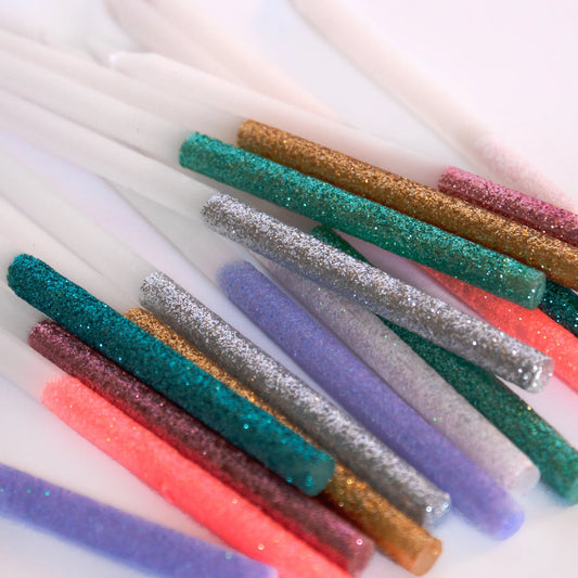 Multicolour Dipped Glitter Cake Candles