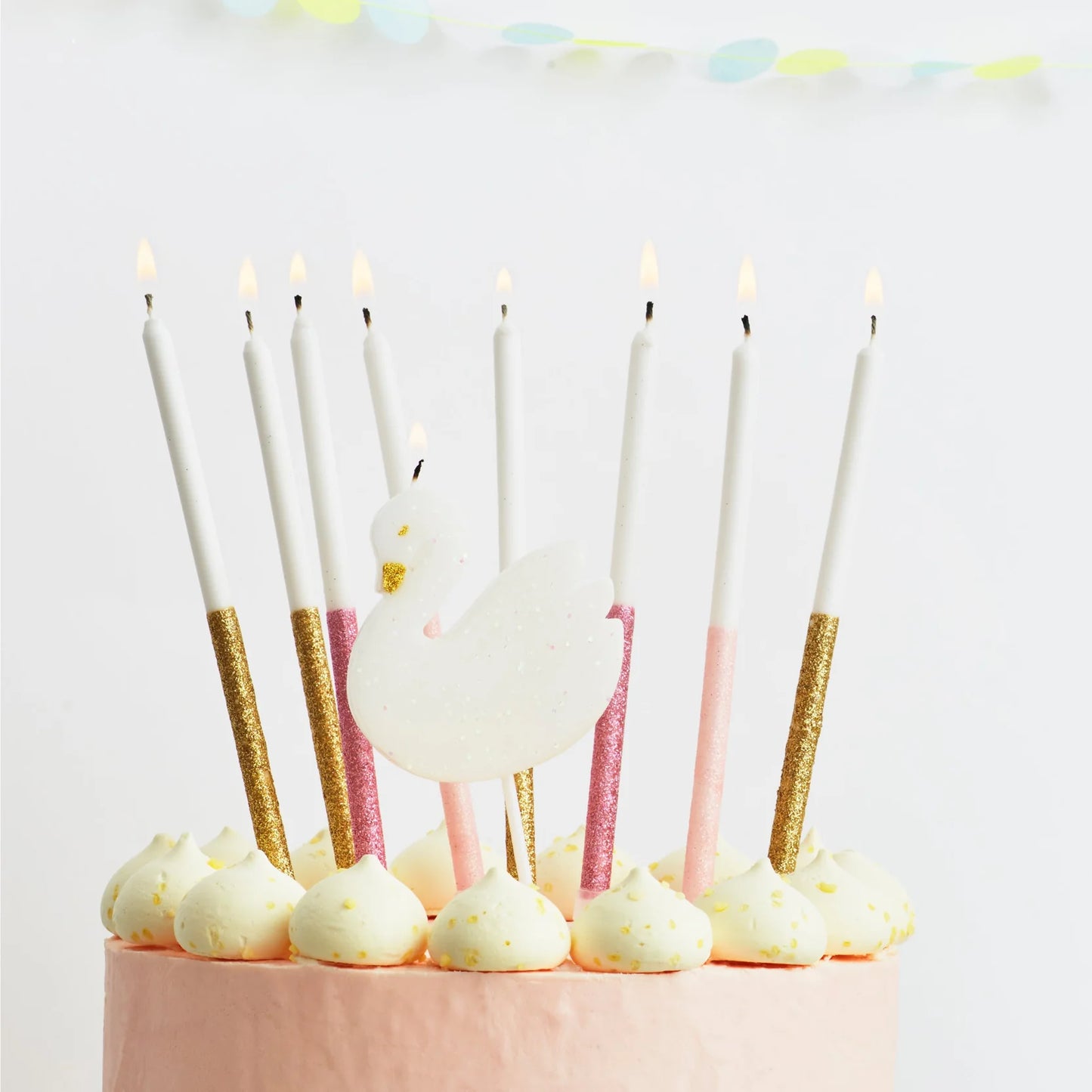 Multicolour Dipped Glitter Cake Candles