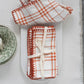 Plaid Napkin Set with Embroidered Edge