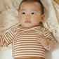 Cinnamon Stripe Side Snap Bodysuit