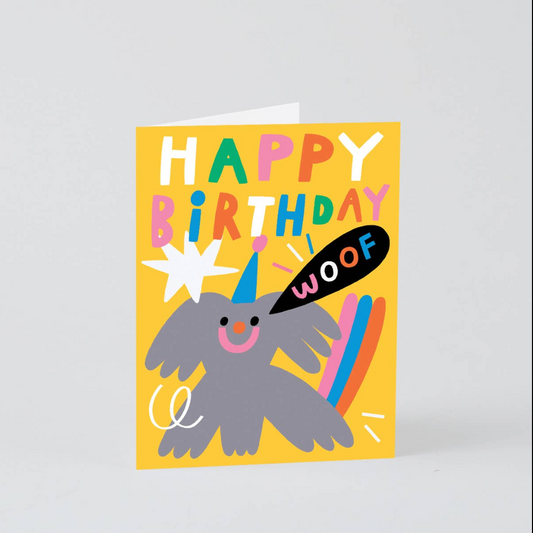 Happy Birthday Woof Greeting Card