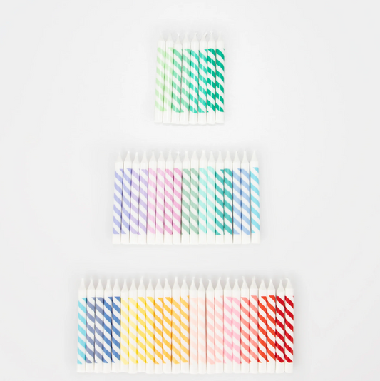 Rainbow Striped Mini Cake Candles