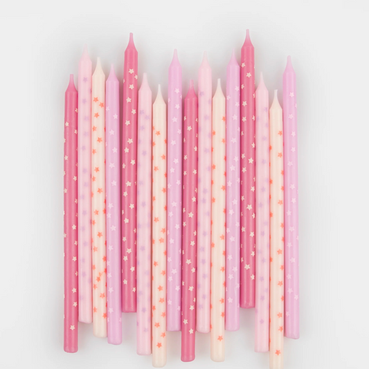 Pink Stars Cake Candles