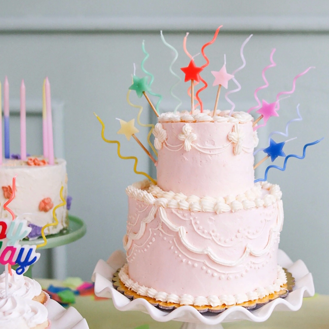 Pastel Swirly Cake Candles