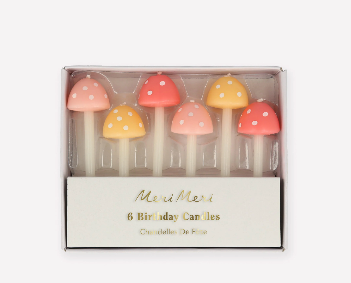 Mushroom Birthday Candles