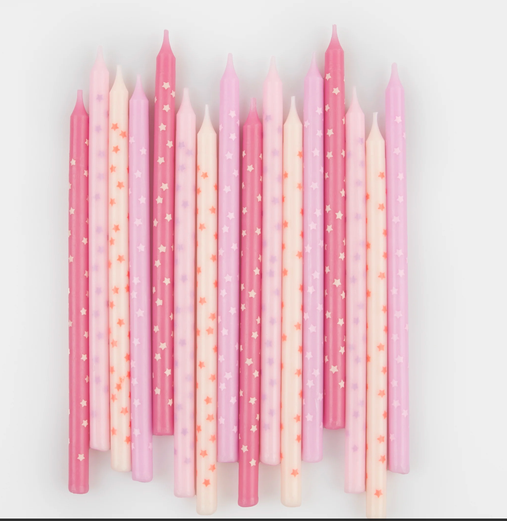 Pink Stars Candles