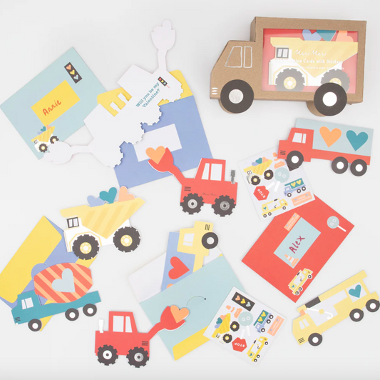 Truck Kids Valentine's Card Set