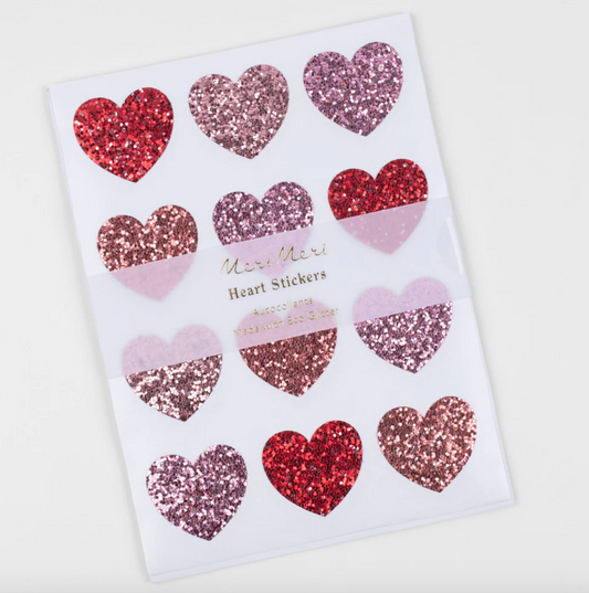 Glitter Heart Stickers