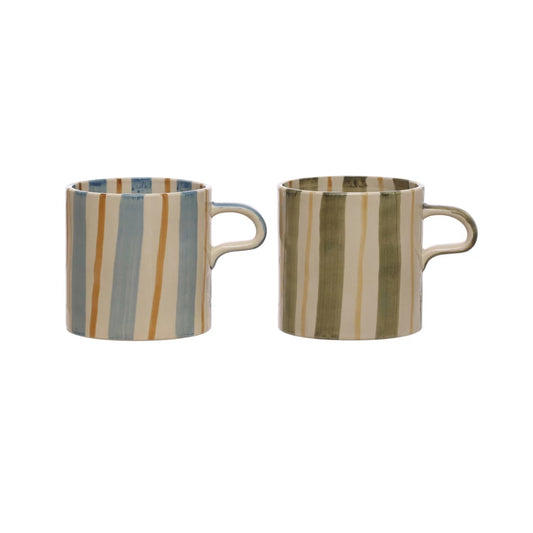 Stripe Hand-Painted Mugs