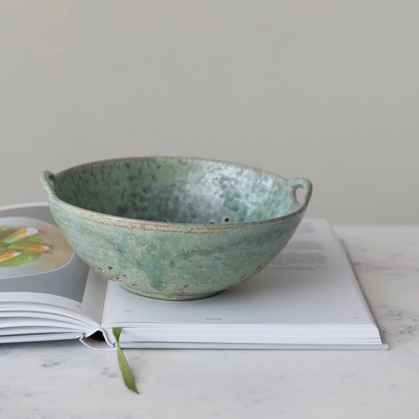 Aqua Stoneware Berry Bowl