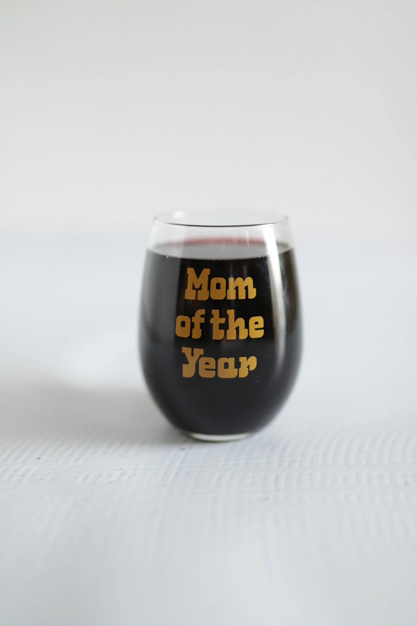 Mom Of the Year Printed Stemless Wine Glass