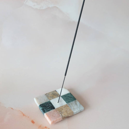 Marble Checks Incense Holder