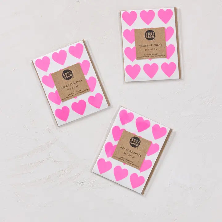 Neon Pink Heart Stickers