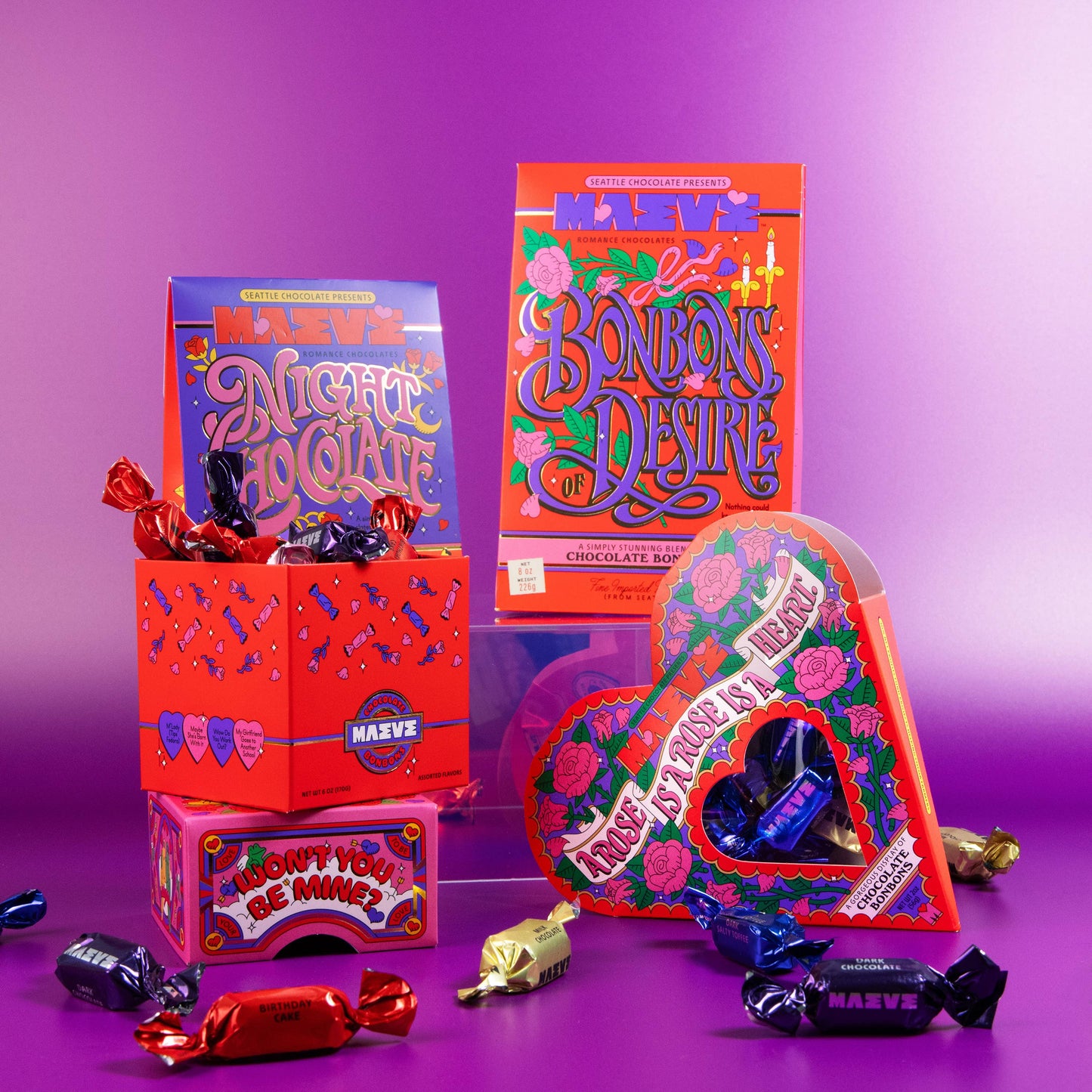 Valentine's Night 4oz Chocolate Bonbon Box