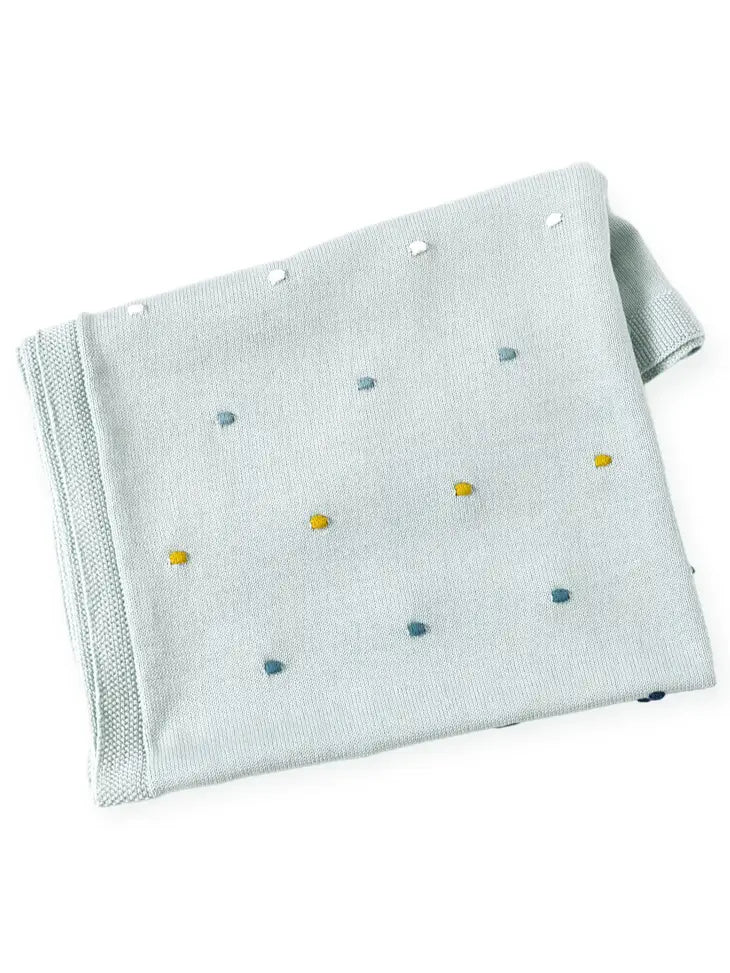 Organic Cotton Mint Bobbles Baby Blanket