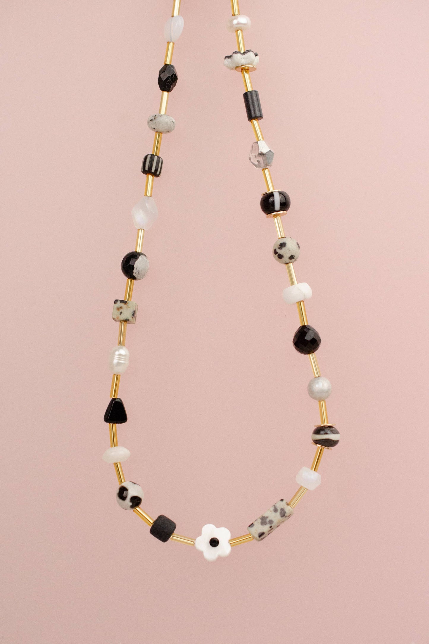 Black and White Beaded Necklace