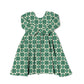 Green Flower Check Dress Kids