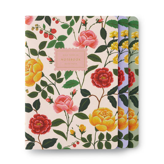 Set of 3 Roses Notebooks