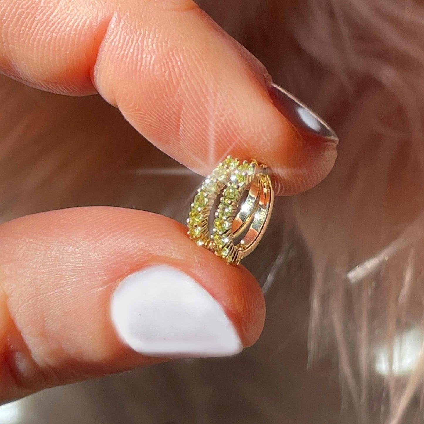 Peridot Savant 14kt Gold Hoops