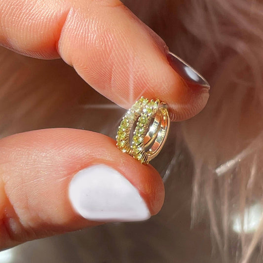 Peridot Savant 14kt Gold Hoops