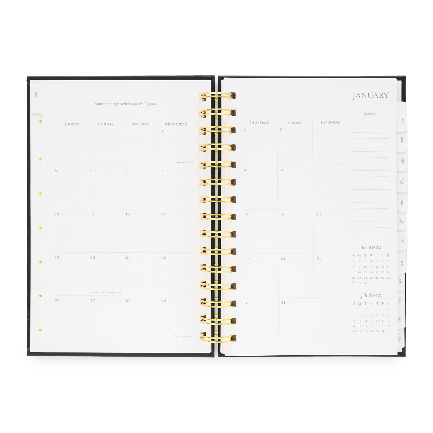 2025 Black Small Spiral Planner