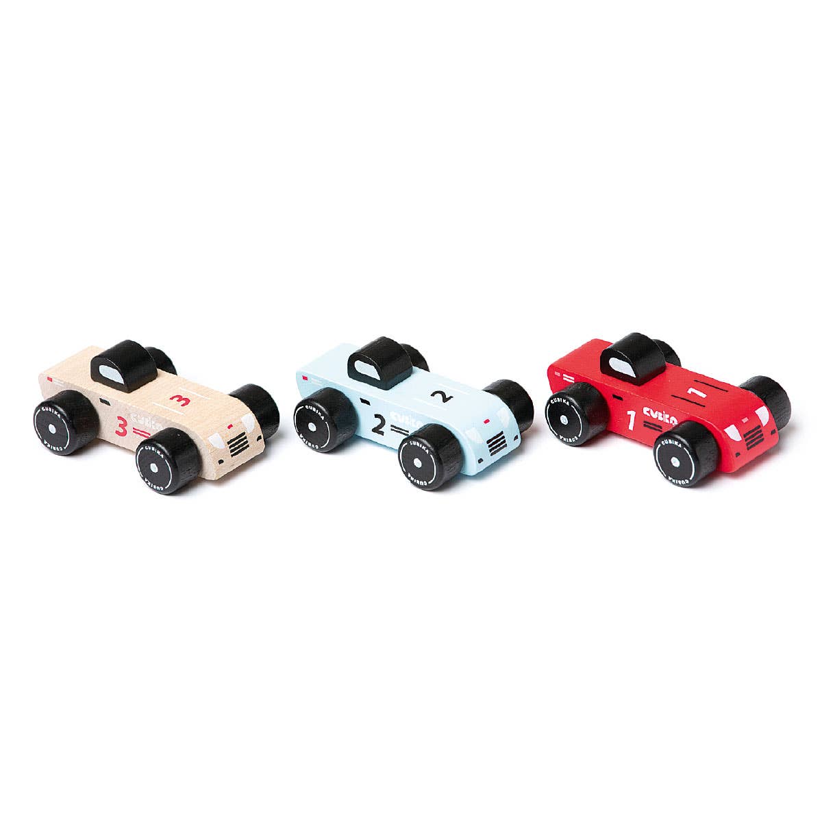 Cubika Wooden Vehicle Set Racing Cars