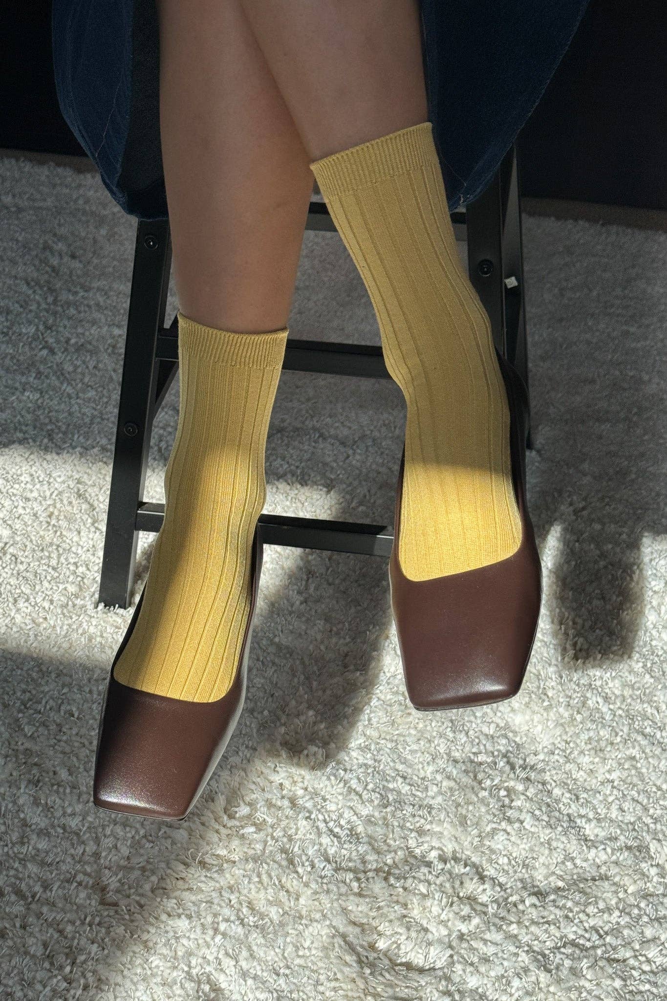 Her Combed Cotton Rib Socks