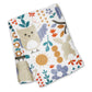 Lulujo x Leika Cotton Swaddle - Owl & Bunny