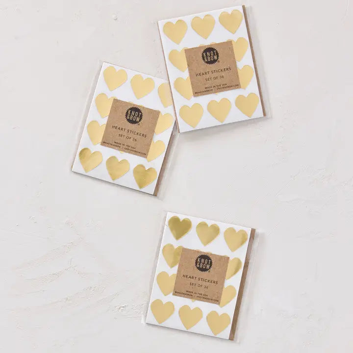 Gold Heart Stickers