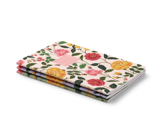 Set of 3 Roses Notebooks