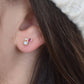 Opal, Diamond and Pink Tourmaline Solid Gold Studs
