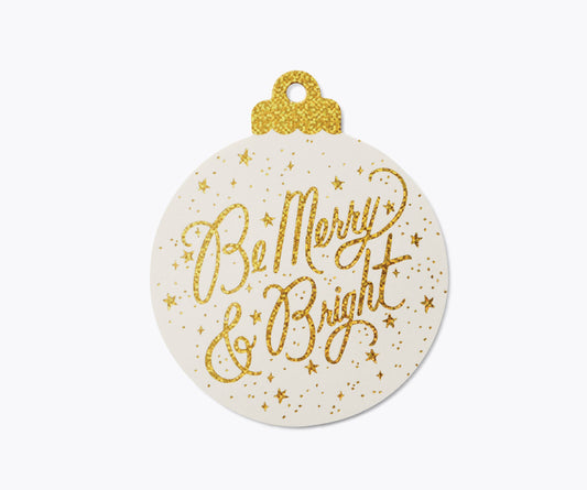 Pack of 8 Be Merry and Bright Die-Cut Gift Tags